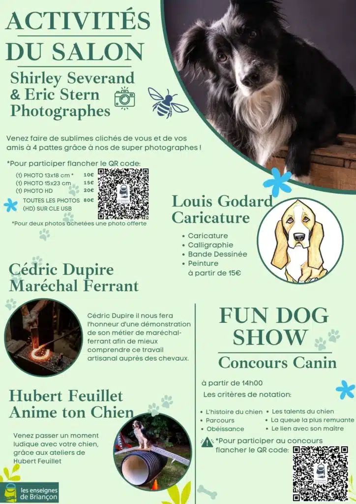 affiche des Activités du salon du bien être animal